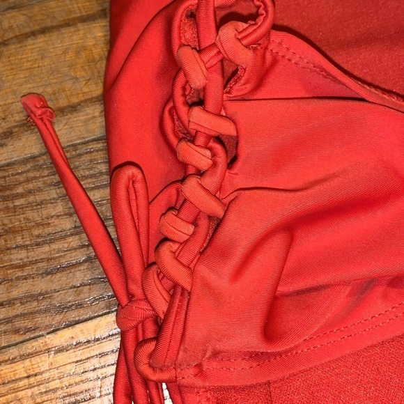 NWT XL 16-18 high waisted bikini bottoms side string burnt orange time and tru - Picture 4 of 6